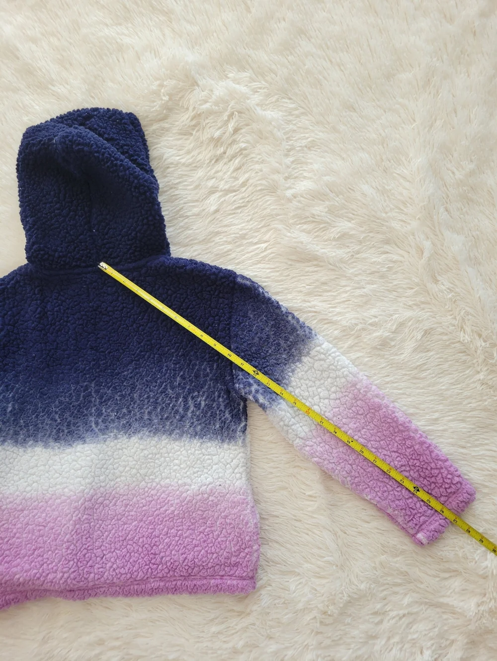 Justice Navy & Purple Ombre Half Zip Sherpa Hoodie Girls Size 12/14